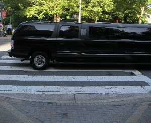 Limo parked in crosswalk