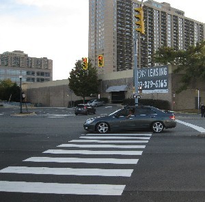 Car blocking crosswalk