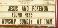 Jesus and Pokemon church sign