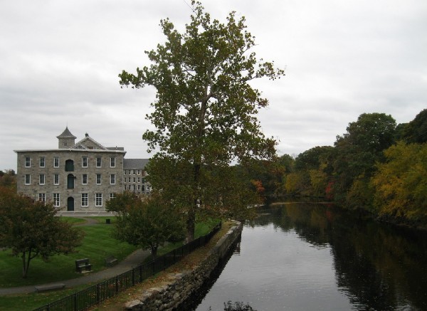 The river behind an old mill