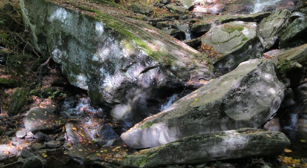 Boulders at the base of a cataract