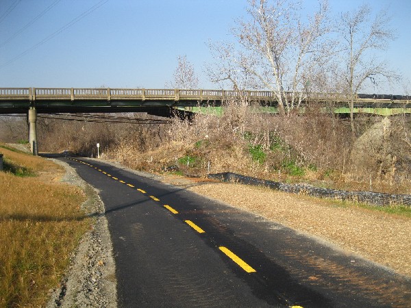 Trail passes under Falmouth Bridge