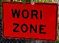 Wori zone sign